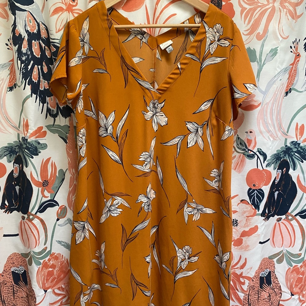 Golden Floral Dress